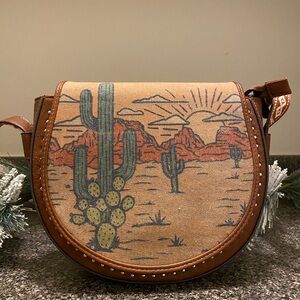 Desert Landscape Brown Crossbody Bag